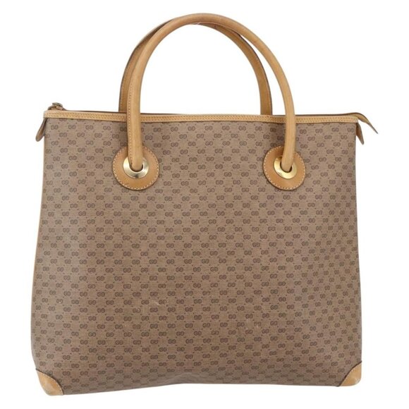 Gucci Handbags - GUCCI Micro GG Supreme Hand Bag PVC Beige Gold 02 39 4947 Auth ep11737